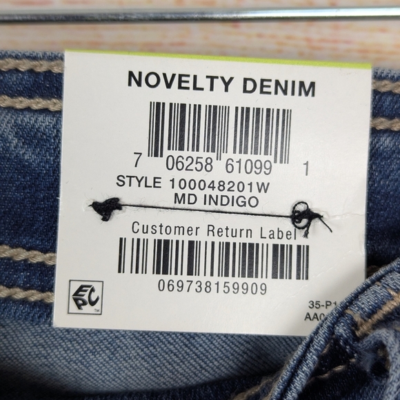 INC Women's Plus Size 18W Tummy Control Mid Rise Skinny Jeans Indigo Metallic - Picture 6 of 15